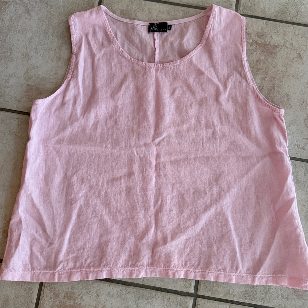 Clearance Fenini XXL pink linen Sleeveless top